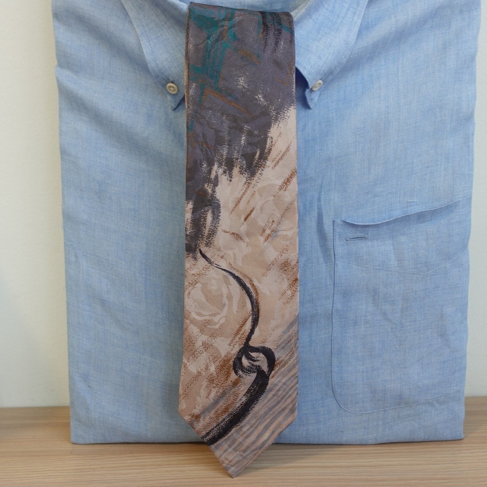 HIROKO KOSHINO Neck Tie Mens Japanese Artist Painting Luxury Designer Cool Japan